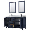 Custom image for Dark Blue with Matte Black Trim / White Carrara Marble / 24