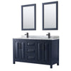 Custom image for Dark Blue with Matte Black Trim / White Carrara Marble / 24