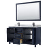 Custom image for Dark Blue with Matte Black Trim / White Carrara Marble / 58