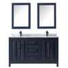 Custom image for Dark Blue with Matte Black Trim / White Carrara Marble / Medicine Cabinets