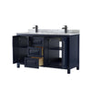 Custom image for Dark Blue with Matte Black Trim / White Carrara Marble / No Mirror