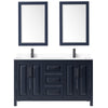 Custom image for Dark Blue with Matte Black Trim / White Cultured Marble / 24