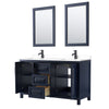 Custom image for Dark Blue with Matte Black Trim / White Cultured Marble / 24