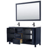 Custom image for Dark Blue with Matte Black Trim / White Cultured Marble / 58