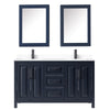 Custom image for Dark Blue with Matte Black Trim / White Cultured Marble / Medicine Cabinets