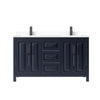Custom image for Dark Blue with Matte Black Trim / White Cultured Marble / No Mirror