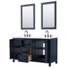 Custom image for Dark Blue with Matte Black Trim / White Cultured Marble / 24
