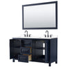 Custom image for Dark Blue with Matte Black Trim / White Cultured Marble / 58