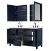 Custom image for Dark Blue with Matte Black Trim / White Cultured Marble / Medicine Cabinets