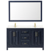 Custom image for Dark Blue with Brushed Gold Trim / Carrara Cultured Marble / 58