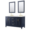 Custom image for Dark Blue with Brushed Gold Trim / Carrara Cultured Marble / 24