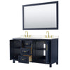 Custom image for Dark Blue with Brushed Gold Trim / Carrara Cultured Marble / 58