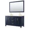 Custom image for Dark Blue with Brushed Gold Trim / Carrara Cultured Marble / 58