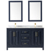 Custom image for Dark Blue with Brushed Gold Trim / White Carrara Marble / 24