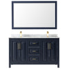 Custom image for Dark Blue with Brushed Gold Trim / White Carrara Marble / 58