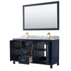 Custom image for Dark Blue with Brushed Gold Trim / White Carrara Marble / 58