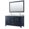 Custom image for Dark Blue with Brushed Gold Trim / White Carrara Marble / 58
