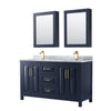 Custom image for Dark Blue with Brushed Gold Trim / White Carrara Marble / Medicine Cabinets