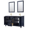 Custom image for Dark Blue with Brushed Gold Trim / White Cultured Marble / 24