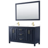 Custom image for Dark Blue with Brushed Gold Trim / White Cultured Marble / 58