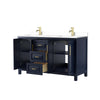 Custom image for Dark Blue with Brushed Gold Trim / White Cultured Marble / No Mirror