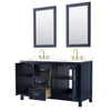 Custom image for Dark Blue with Brushed Gold Trim / White Cultured Marble / 24