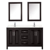 Custom image for Dark Espresso with Polished Chrome Trim / Carrara Cultured Marble / Medicine Cabinets