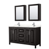 Custom image for Dark Espresso with Polished Chrome Trim / Carrara Cultured Marble / Medicine Cabinets