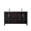 Custom image for Dark Espresso with Polished Chrome Trim / Carrara Cultured Marble / No Mirror