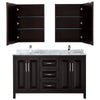 Custom image for Dark Espresso with Polished Chrome Trim / White Carrara Marble / Medicine Cabinets