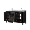 Custom image for Dark Espresso with Polished Chrome Trim / White Carrara Marble / No Mirror