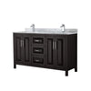 Custom image for Dark Espresso with Polished Chrome Trim / White Carrara Marble / No Mirror