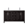 Custom image for Dark Espresso with Polished Chrome Trim / White Cultured Marble / No Mirror