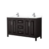 Custom image for Dark Espresso with Polished Chrome Trim / White Cultured Marble / No Mirror