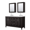 Custom image for Dark Espresso with Polished Chrome Trim / White Cultured Marble / Medicine Cabinets