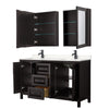 Custom image for Dark Espresso with Matte Black Trim / Carrara Cultured Marble / Medicine Cabinets