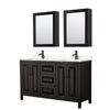 Custom image for Dark Espresso with Matte Black Trim / Carrara Cultured Marble / Medicine Cabinets