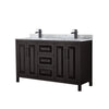 Custom image for Dark Espresso with Matte Black Trim / White Carrara Marble / No Mirror