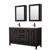 Custom image for Dark Espresso with Matte Black Trim / White Cultured Marble / Medicine Cabinets