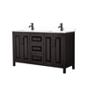 Custom image for Dark Espresso with Matte Black Trim / White Cultured Marble / No Mirror