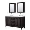 Custom image for Dark Espresso with Matte Black Trim / White Cultured Marble / Medicine Cabinets