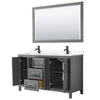 Custom image for Dark Gray with Matte Black Trim / Carrara Cultured Marble / 58