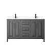 Custom image for Dark Gray with Matte Black Trim / Carrara Cultured Marble / No Mirror