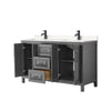 Custom image for Dark Gray with Matte Black Trim / Carrara Cultured Marble / No Mirror