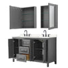 Custom image for Dark Gray with Matte Black Trim / Carrara Cultured Marble / Medicine Cabinets