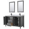 Custom image for Dark Gray with Matte Black Trim / White Carrara Marble / 24