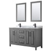 Custom image for Dark Gray with Matte Black Trim / White Carrara Marble / 24