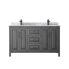 Custom image for Dark Gray with Matte Black Trim / White Carrara Marble / No Mirror