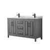 Custom image for Dark Gray with Matte Black Trim / White Carrara Marble / No Mirror