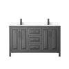 Custom image for Dark Gray with Matte Black Trim / White Cultured Marble / No Mirror